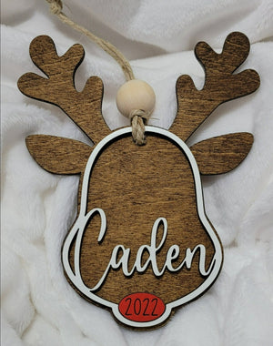 Open image in slideshow, Reindeer Ornament - Personalized

